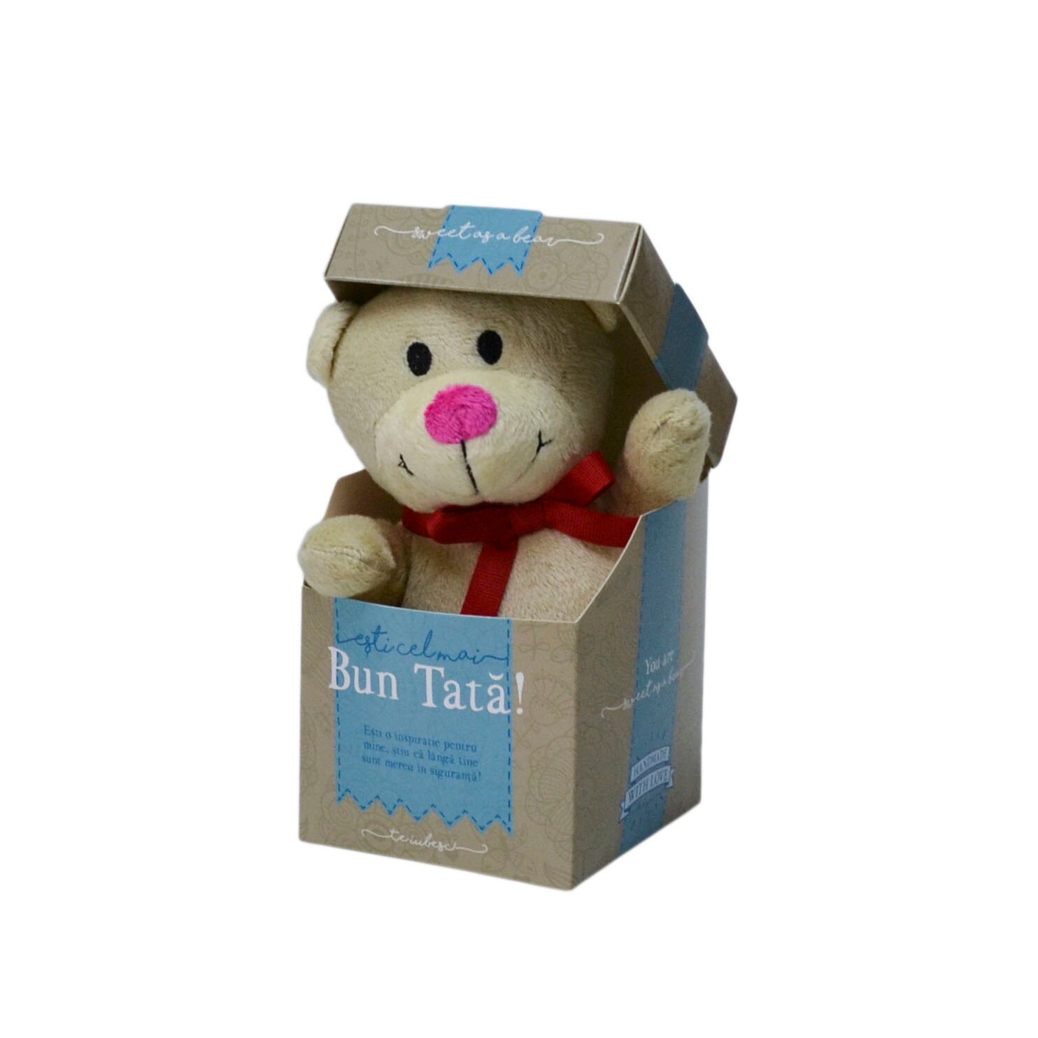 Urs Plus in cutie cu mesaj personalizat 