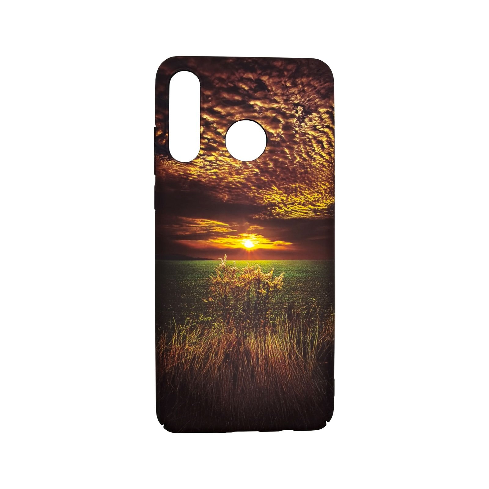 Husa plastic siliconat Huawei P30 Lite model Sunset, Antisoc, TPU Multicolor