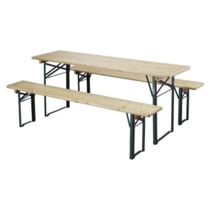 Set mobilier Berarie, masa cu 2 banci, 200x70 cm, lemn