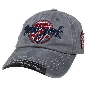 Sapca vintage, New York, gri, bumbac, ABC210 Sapca vintage, New York, gri, bumbac, ABC210