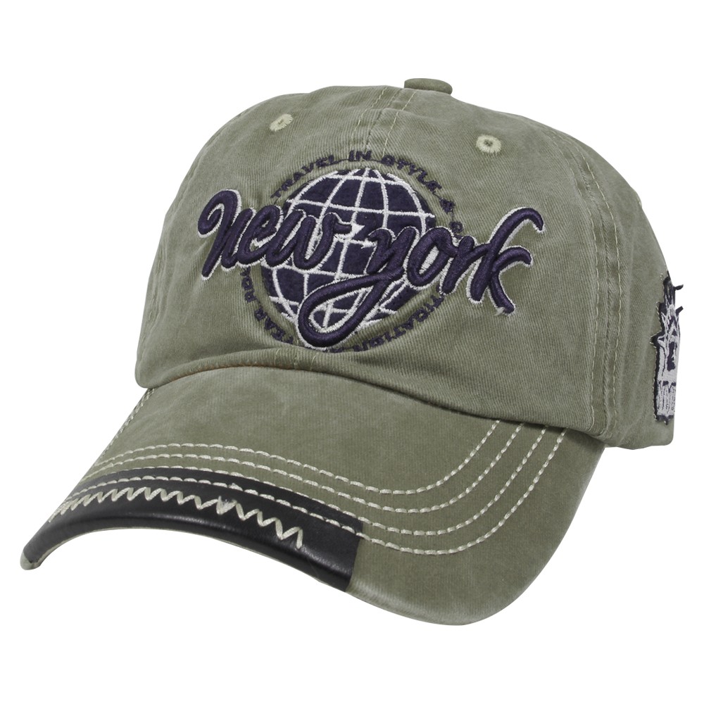 Sapca vintage, New York, verde masliniu, bumbac, ABC212