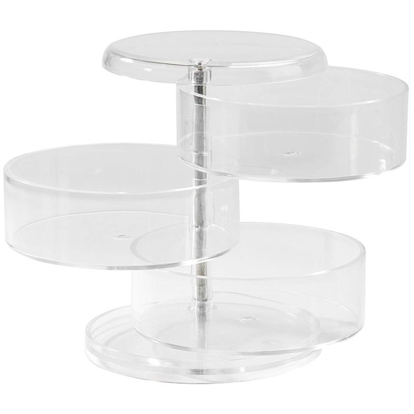 Organizatoar pentru bijuterii Compactor, 3 runde, Transparent, Plastic, 11.5 x 13.7 cm
