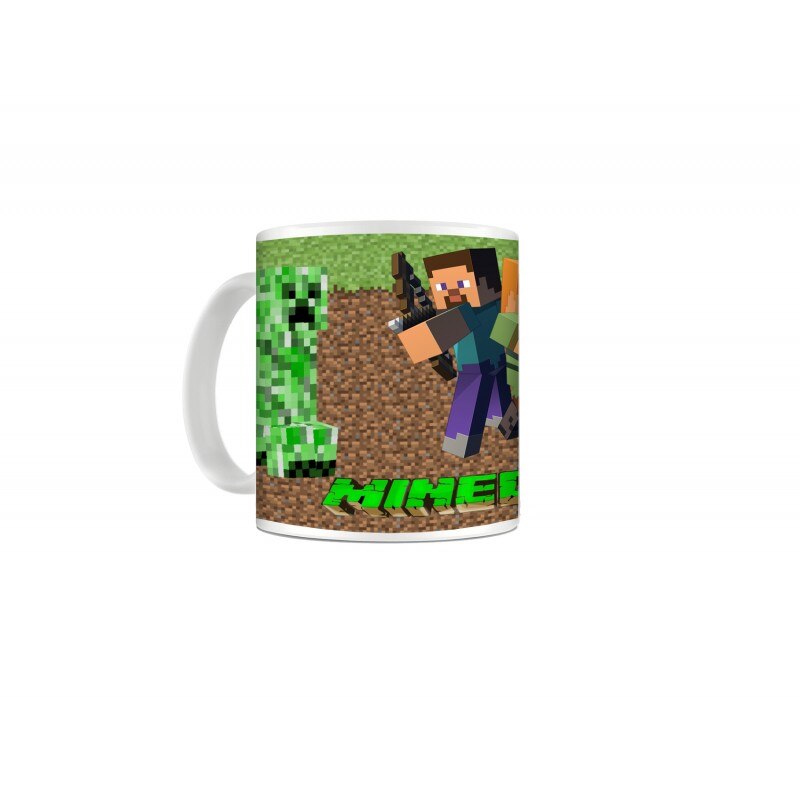 Cana Minecraft Steve & Alex Fight With Creeper , 330ml , mug67, Multicolor