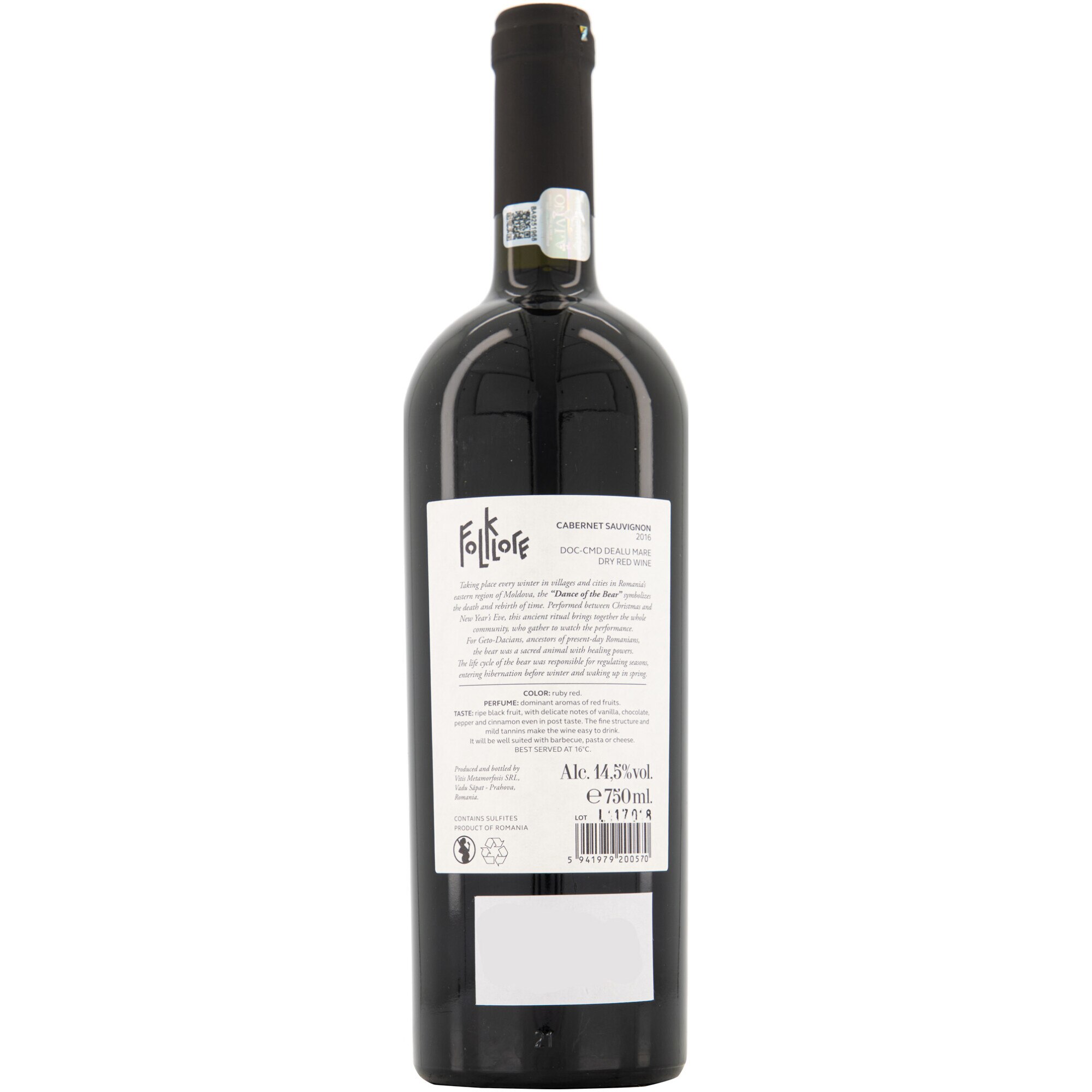 Vin Folklore Sauvignon, Rosu Sec, 0.75L eMAG.ro