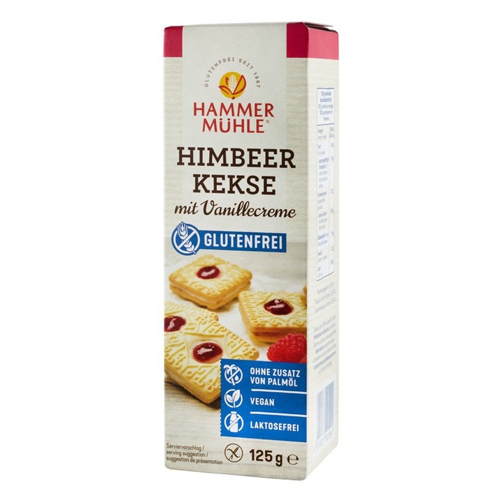 Biscuiti cu zmeura si crema de vanilie, Hammer Muhle 125 g
