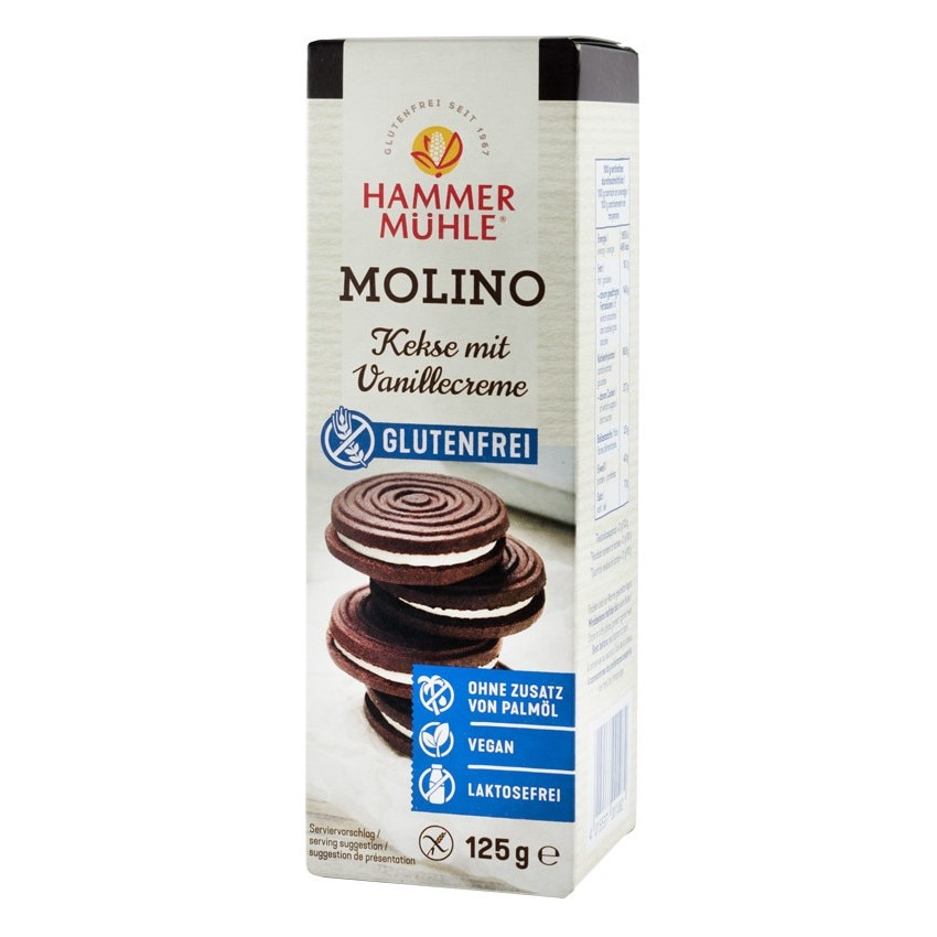 Molino, biscuiti cu crema de vanilie, Hammer Muhle 125 g