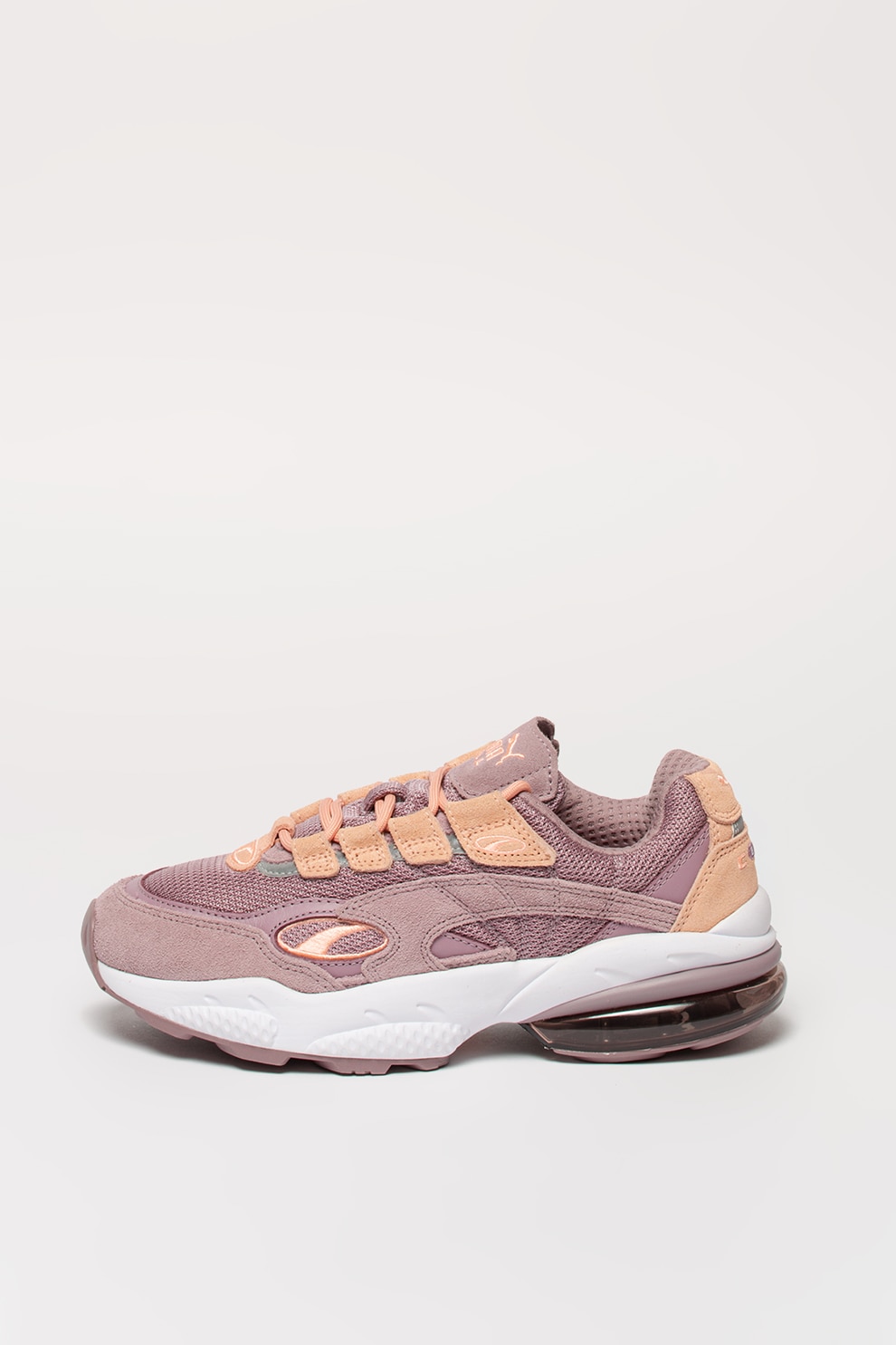 Puma, Pantofi sport cu insertii de piele intoarsa Cell Venom, Lila prafuit/ Roz piersica, 5