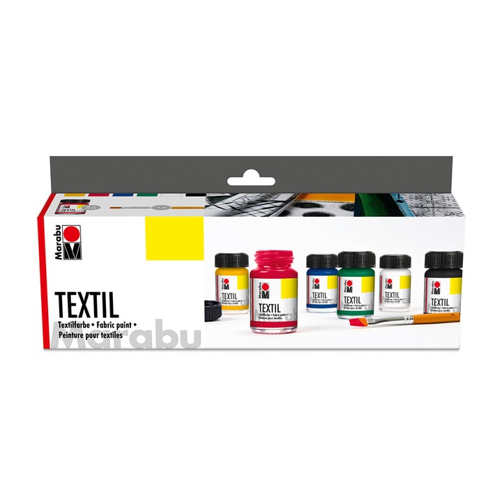 Set Culori Textile, Marabu, 6 x 15 ml