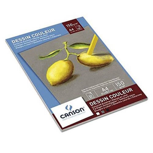 Bloc de desen color, A4, 150 g/mp, 12 file, CANSON