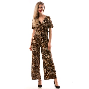 Salopeta leopard print Eva Tiger, maro, poliester, Maro Salopeta leopard print Eva Tiger, maro, poliester, Maro
