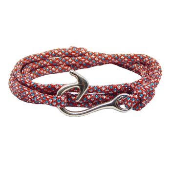 Bratara reglabila din snur paracord rosu cu alb Bratara reglabila din snur paracord rosu cu alb