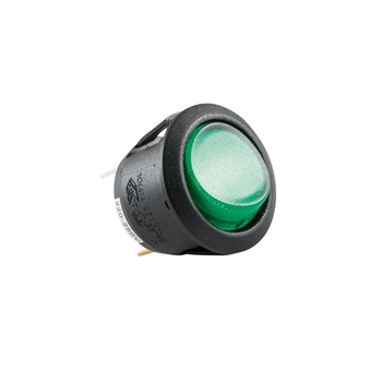 Comutator basculant rotund cu bec, 250V, 1 circuit Negru Comutator basculant rotund cu bec, 250V, 1 circuit Negru