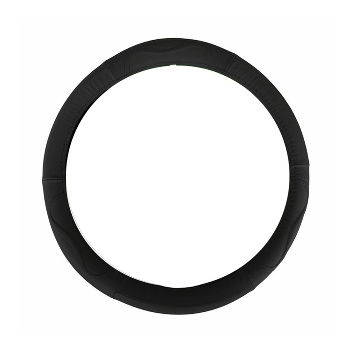 Husa Volan din Piele Naturala, diametru 38 cm, Negru