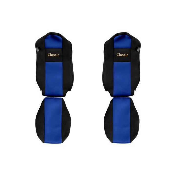 Set huse scaun camion, F-core, Classic, pentru MERCEDES ACTROS MP4 / MP5, Albastru