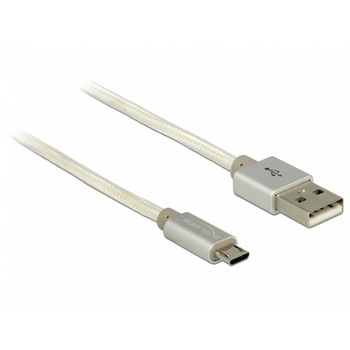 Cablu de incarcare + date micro USB-B la USB 2.0 T-T Alb 1m, Delock 83916 Cablu de incarcare + date micro USB-B la USB 2.0 T-T Alb 1m, Delock 83916