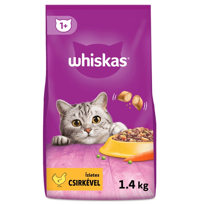 Whiskas száraztáp, csirkehússal, felnőtt macskák számára 1,4 kg