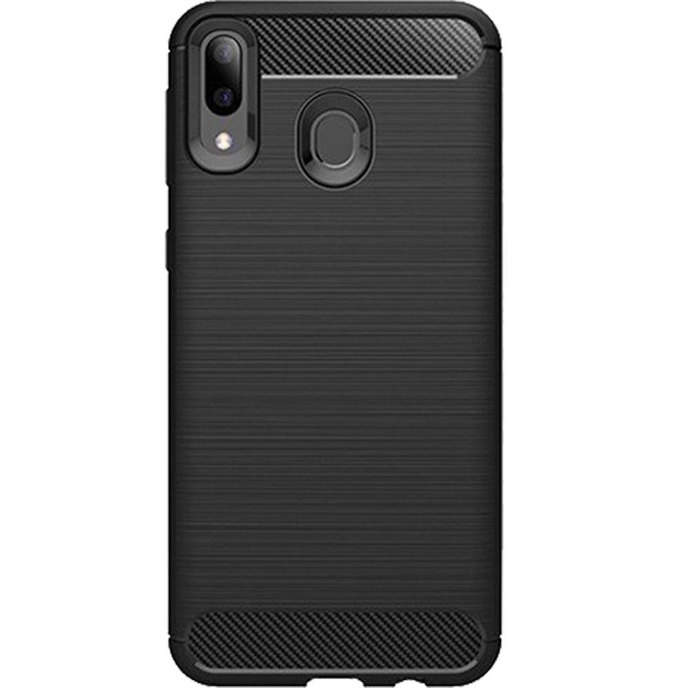 Husa silicon Samsung Galaxy M20 model Carbon, Antisoc, TPU Negru Negru