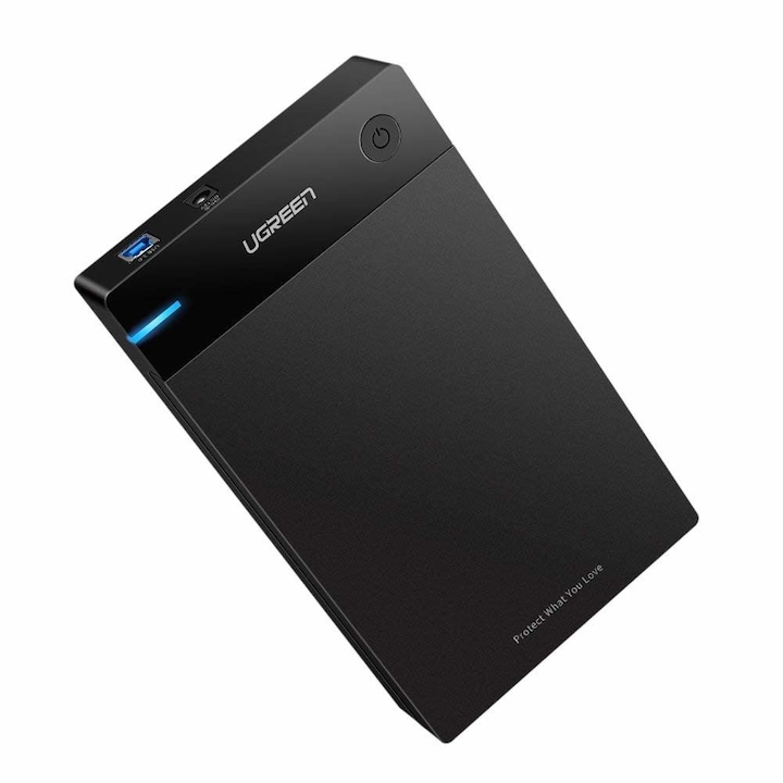 Кутия за диск Ugreen, 2,5 и 3,5 инча, USB 3.0, SATA, Черен