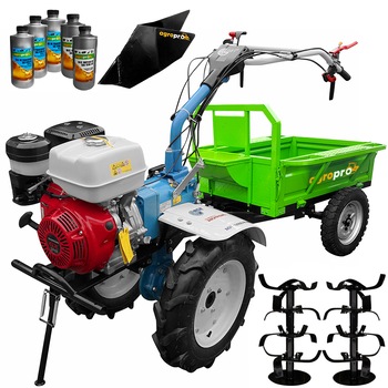 Pachet motocultor profesional AGT 13000, motor Honda GX340 11CP, latime lucru 120cm, freze, roti cauciuc, rarita fixa, remorca, 5L ulei AgroPro Pachet motocultor profesional AGT 13000, motor Honda GX340 11CP, latime lucru 120cm, freze, roti cauciuc, rarita fixa, remorca, 5L ulei AgroPro
