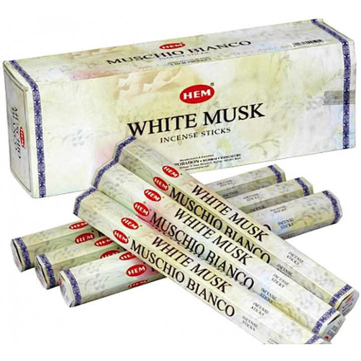 Betisoare parfumate HEM - Musk White (6 seturi x 20buc)