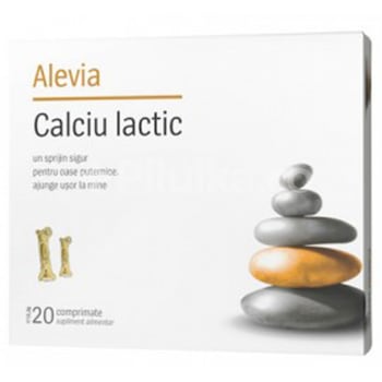 Supliment alimentar Calciu lactic Alevia, 20 comprimate masticabile Supliment alimentar Calciu lactic Alevia, 20 comprimate masticabile