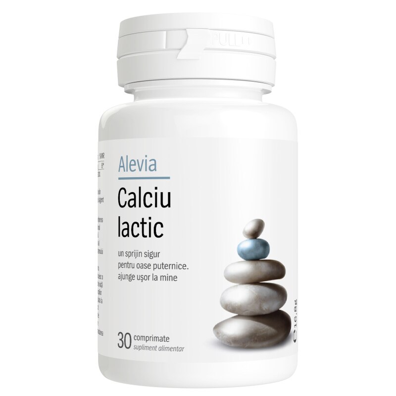 Supliment alimentar Calciu lactic Alevia, 30 comprimate