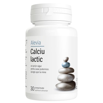 Supliment alimentar Calciu lactic Alevia, 30 comprimate Supliment alimentar Calciu lactic Alevia, 30 comprimate