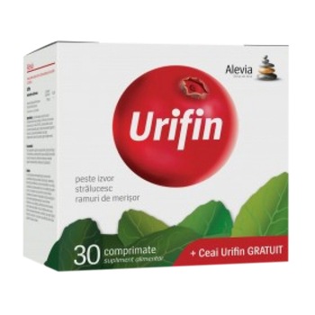 Supliment alimentar Urifin 30 comprimate + ceai Urifin 20 plicuri, Alevia Supliment alimentar Urifin 30 comprimate + ceai Urifin 20 plicuri, Alevia
