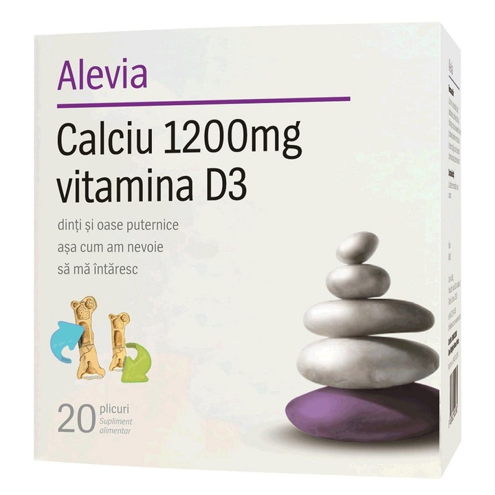 Хранителна добавка Калций 1200mg Витамин D3 Alevia, 20 сашета