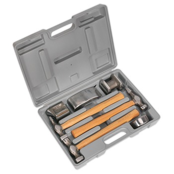 Set de ciocane si stecluri pentru tinichigerie, 7 piese, Sealey Set de ciocane si stecluri pentru tinichigerie, 7 piese, Sealey