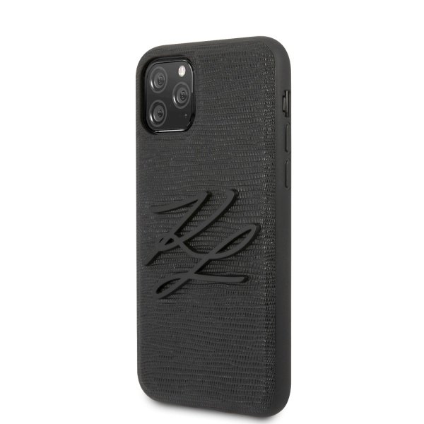 Husa iPhone 11 Pro Max Karl Lagerfeld Lizard Collection Black
