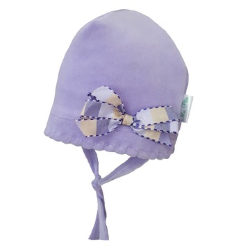 Caciulita catifea, mov cu fundita mov Caciulita catifea, mov cu fundita mov