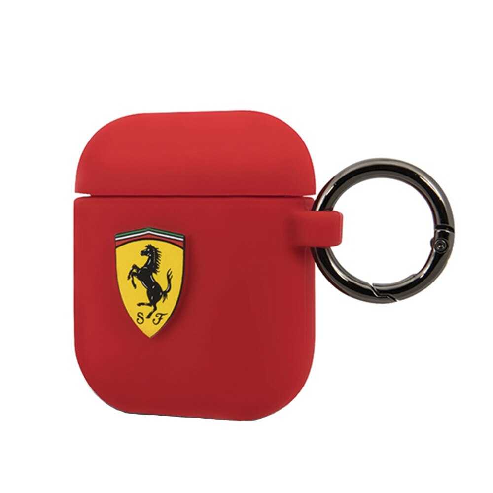 Husa de protectie Ferrari, Airpods 1/2, Silicon High Quality, Rosie