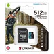 Card de memorie MicroSD Kingston Canvas GO Plus, 512GB, Clasa 10, UHS-I, Adaptor inclus