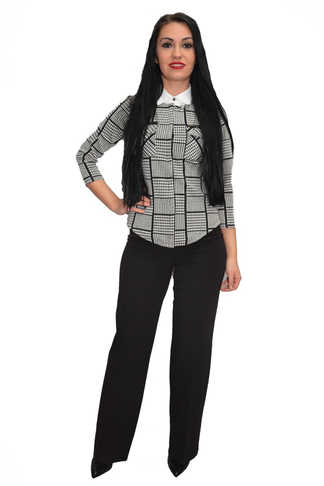 Pantaloni casuali de zi,D&J Exclusive, Negru