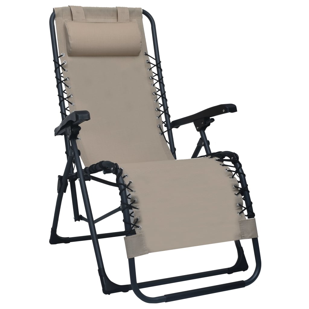 Sezlong pliabil vidaXL, Tesatura, 65 x 50 x 111 cm Maro