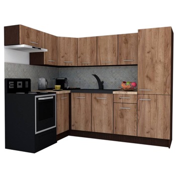 Set Bucatarie de Colt GENA NEW 4 ST. 160-230, Genarom, Fara Corp de Cuptor, Wenge / Decor K004 Set Bucatarie de Colt GENA NEW 4 ST. 160-230, Genarom, Fara Corp de Cuptor, Wenge / Decor K004