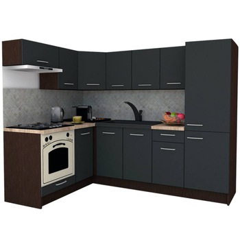 Set Bucatarie de Colt GENA NEW 3 ST. 160-230, Genarom, Cu Corp de Cuptor, Wenge / Decor 0164 Set Bucatarie de Colt GENA NEW 3 ST. 160-230, Genarom, Cu Corp de Cuptor, Wenge / Decor 0164