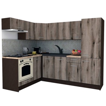 Set Bucatarie de Colt GENA NEW 3 ST. 160-230, Genarom, Cu Corp de Cuptor, Wenge / Decor K366 Set Bucatarie de Colt GENA NEW 3 ST. 160-230, Genarom, Cu Corp de Cuptor, Wenge / Decor K366