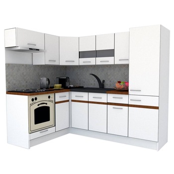 Set Bucatarie de Colt GENA NEW 3 ST. 160-230, Genarom, Cu Corp de Cuptor, Alb Set Bucatarie de Colt GENA NEW 3 ST. 160-230, Genarom, Cu Corp de Cuptor, Alb