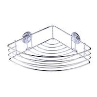 Etajera cromata de colt pentru baie cu prindere autoadeziva 3M AWD02081130