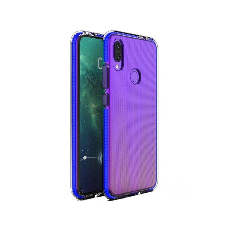 Husa Spate Upzz Spring Huawei P Smart 2019 , Silicon 1mm ,rezistenta La Socuri ,transparenta Cu Margine Albastra