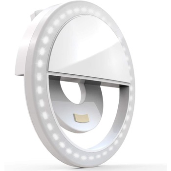 Selfie Ring, Lampa LED pentru Selfie, Clema de Prindere, 3 intensitati lumina, 36 LED-uri, Acumulator 400mAh, Alb ,Ej-Products Selfie Ring, Lampa LED pentru Selfie, Clema de Prindere, 3 intensitati lumina, 36 LED-uri, Acumulator 400mAh, Alb ,Ej-Products