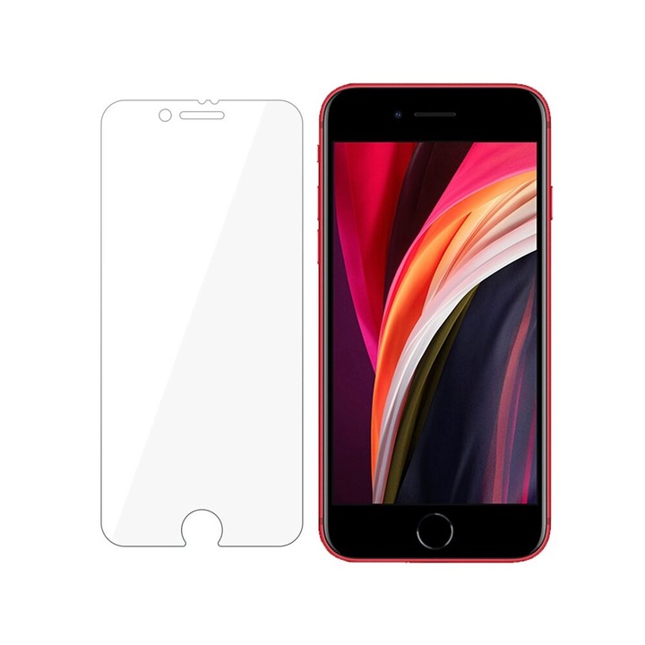 Протектор за екран 3MK, FlexibleGlass, За iPhone SE 2, iPhone SE 3, Нечуплива структура, 7H, 0.3 мм, Безцветен