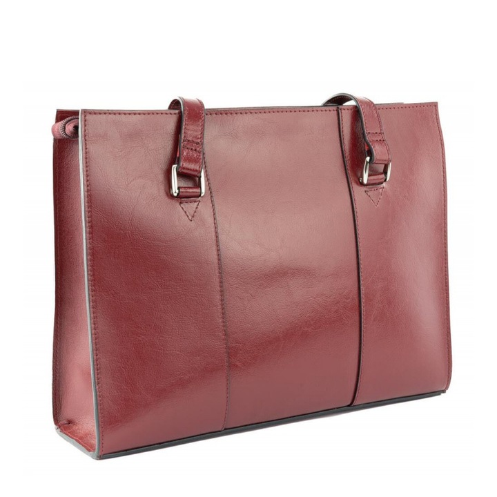 Geanta mica de mana si umar, din piele naturala bordo, model 258, MAGAZINUL DE GENTI