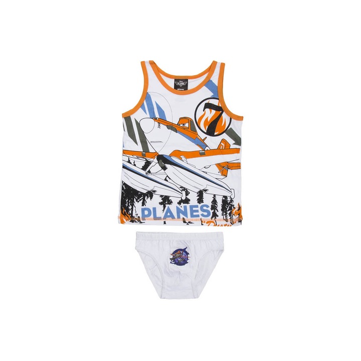 Póló+bugyi szett, Repcsik, fiúknak, fehér, 6-8 év