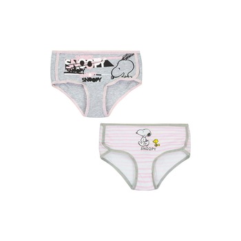 Set 2 perechi chilloti fete, Disney, Snoopy, bumbac, gri Set 2 perechi chilloti fete, Disney, Snoopy, bumbac, gri