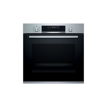 Cuptor electric incorporabil Bosch HBA5785S6, Serie6, 71 l, clasa energetica A, 9 functii, autocuratare pirolitica, injectie 3D aer cald, Inox
