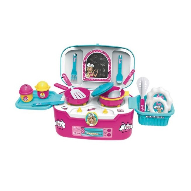 Joc de rol in bucatarie, include aragaz cu cuptor, vase si ustensile, 13 piese, multicolor, 3 ani +