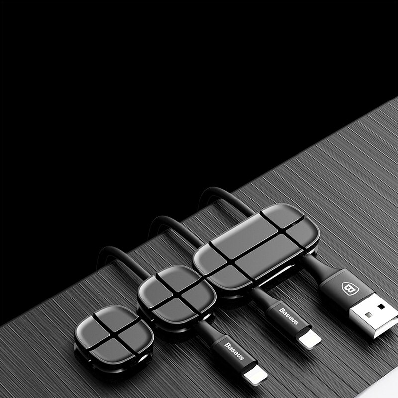 Suport Magnetic pentru Organizare Cabluri, Baseus Magnetic Cross, Fixare Banda Dubla Adeziva, Negru
